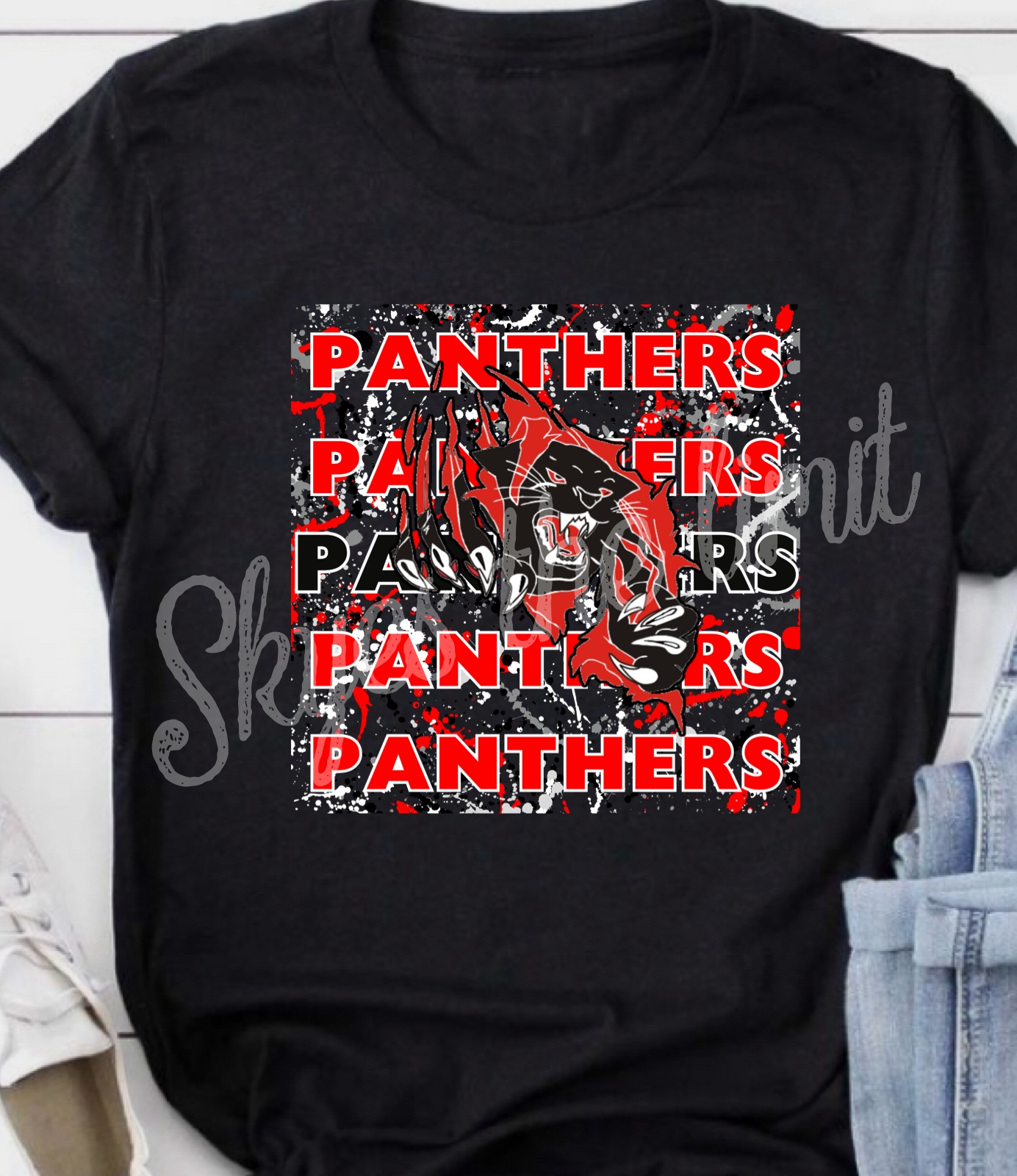 Paint splatter school mascot sweatshirts