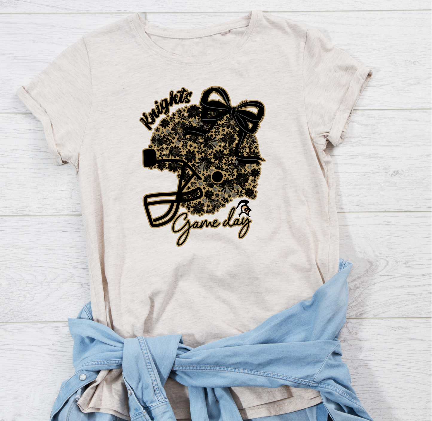 Comfort Color School Mascot football floral design