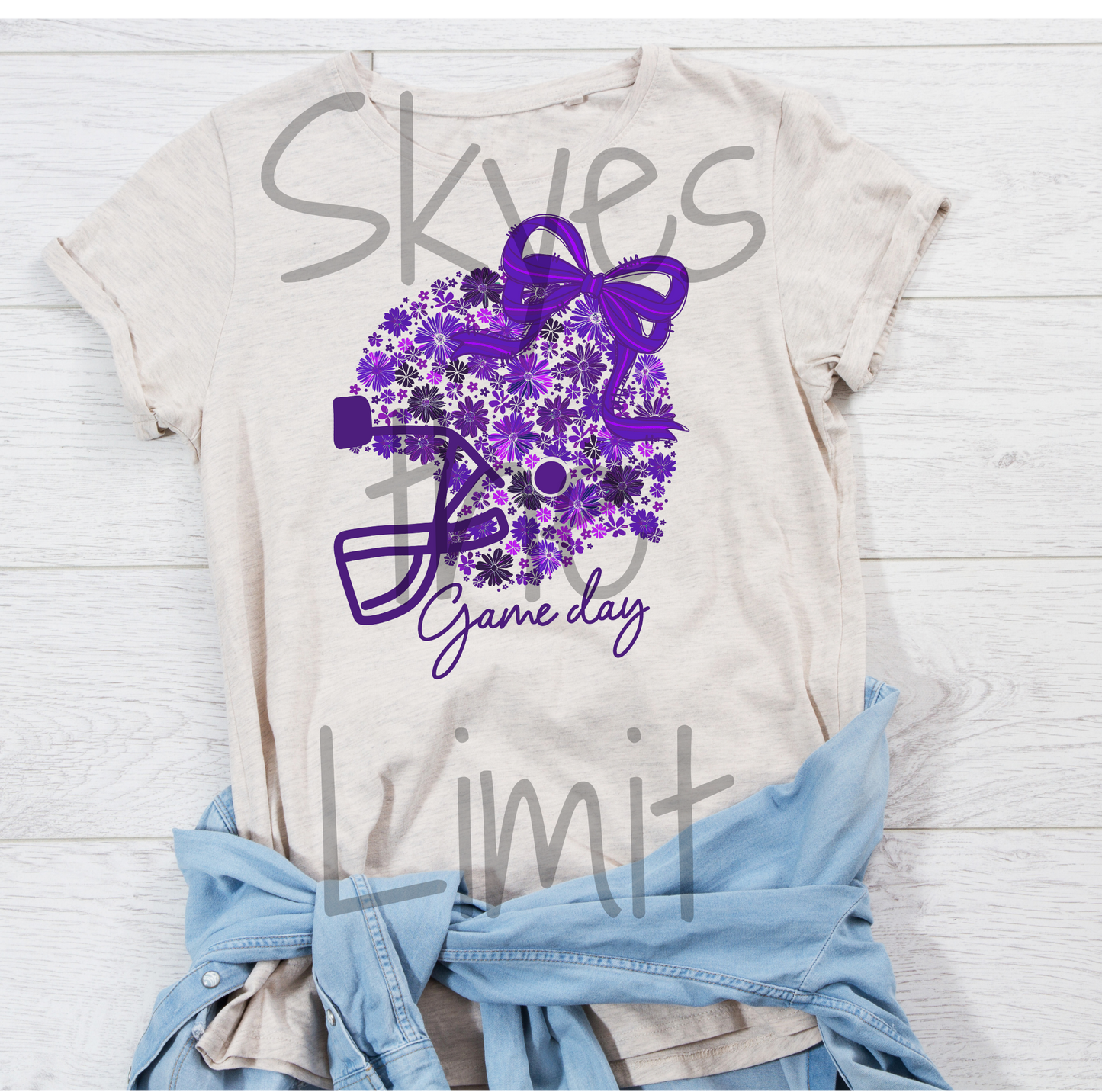 Comfort Color School football floral design (Adults)