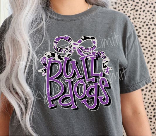 Comfort Color School mascot bow T-Shirt