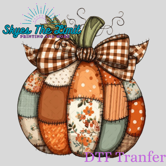 Patch work pumpkin DTF TRANSFER
