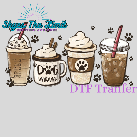Starbucks dog mom coffee DTF TRANSFER