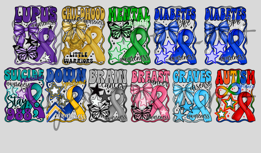 Awareness Garment, Mental health, Autism, Suicide, Lupis etc.