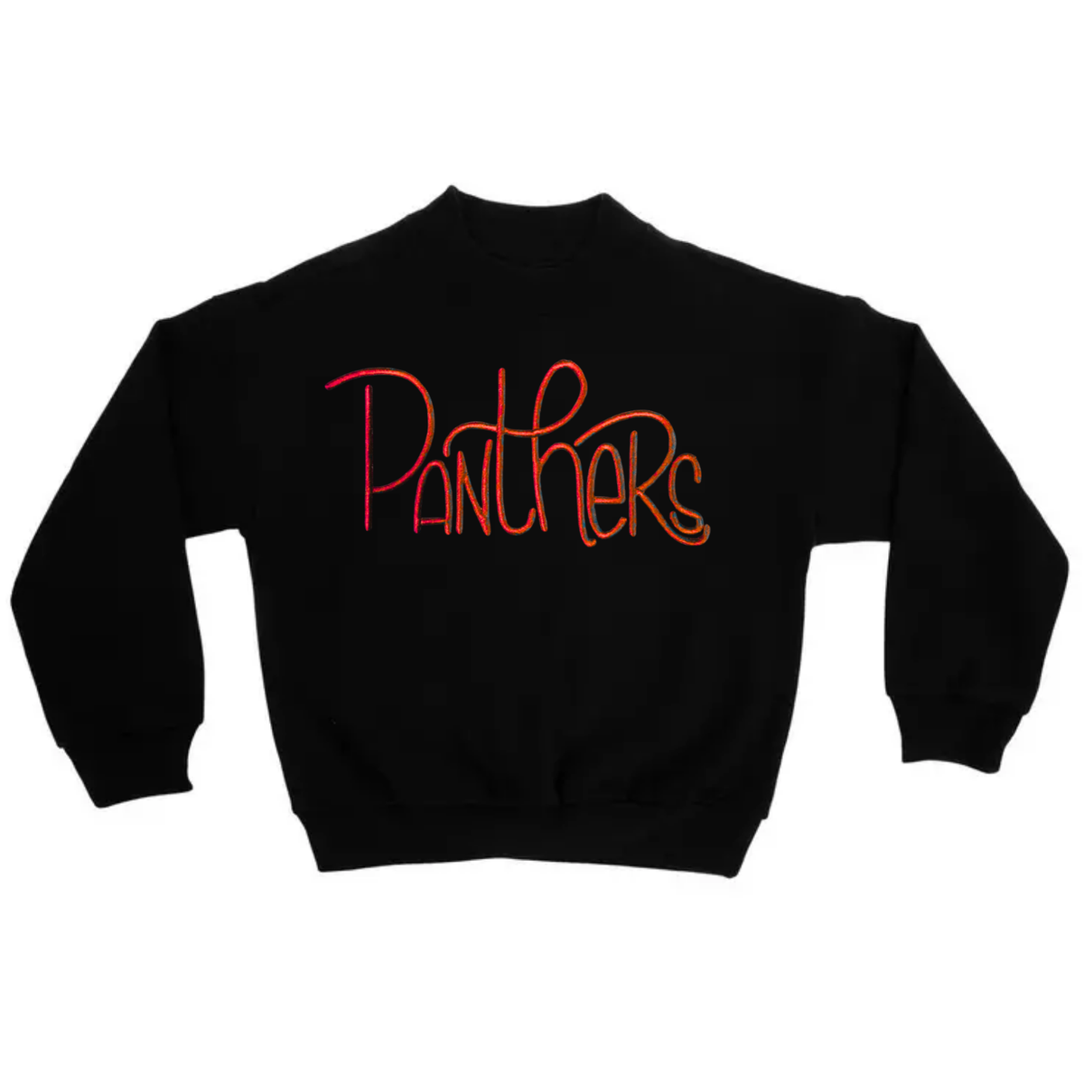 Embroidered 3D puff Moc neck sweatshirt