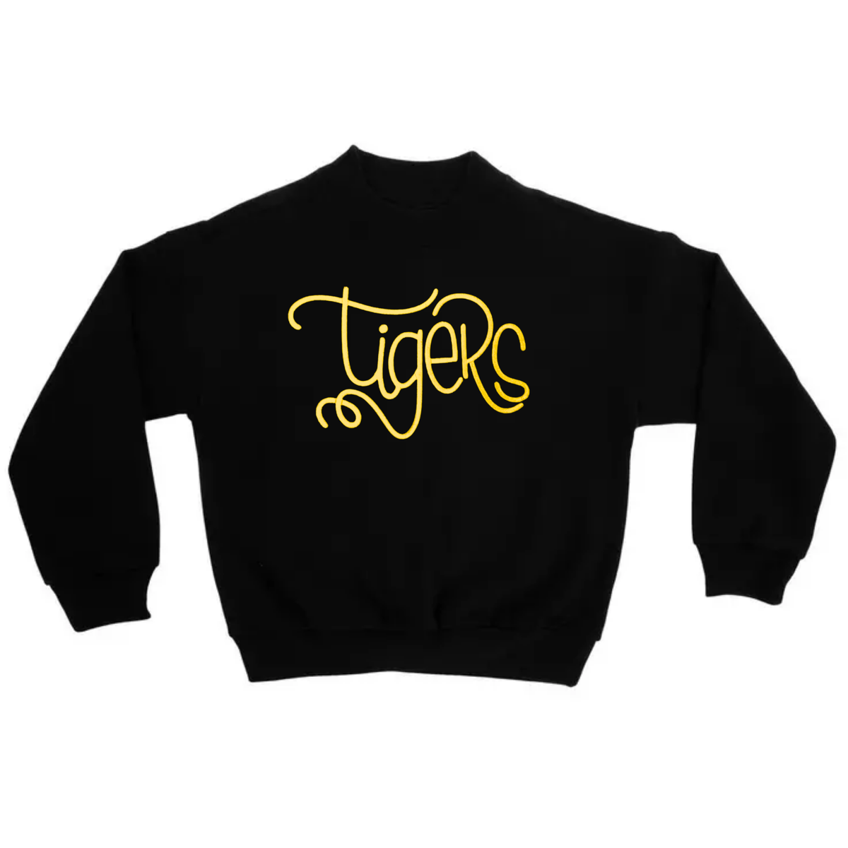 Embroidered 3D puff Moc neck sweatshirt