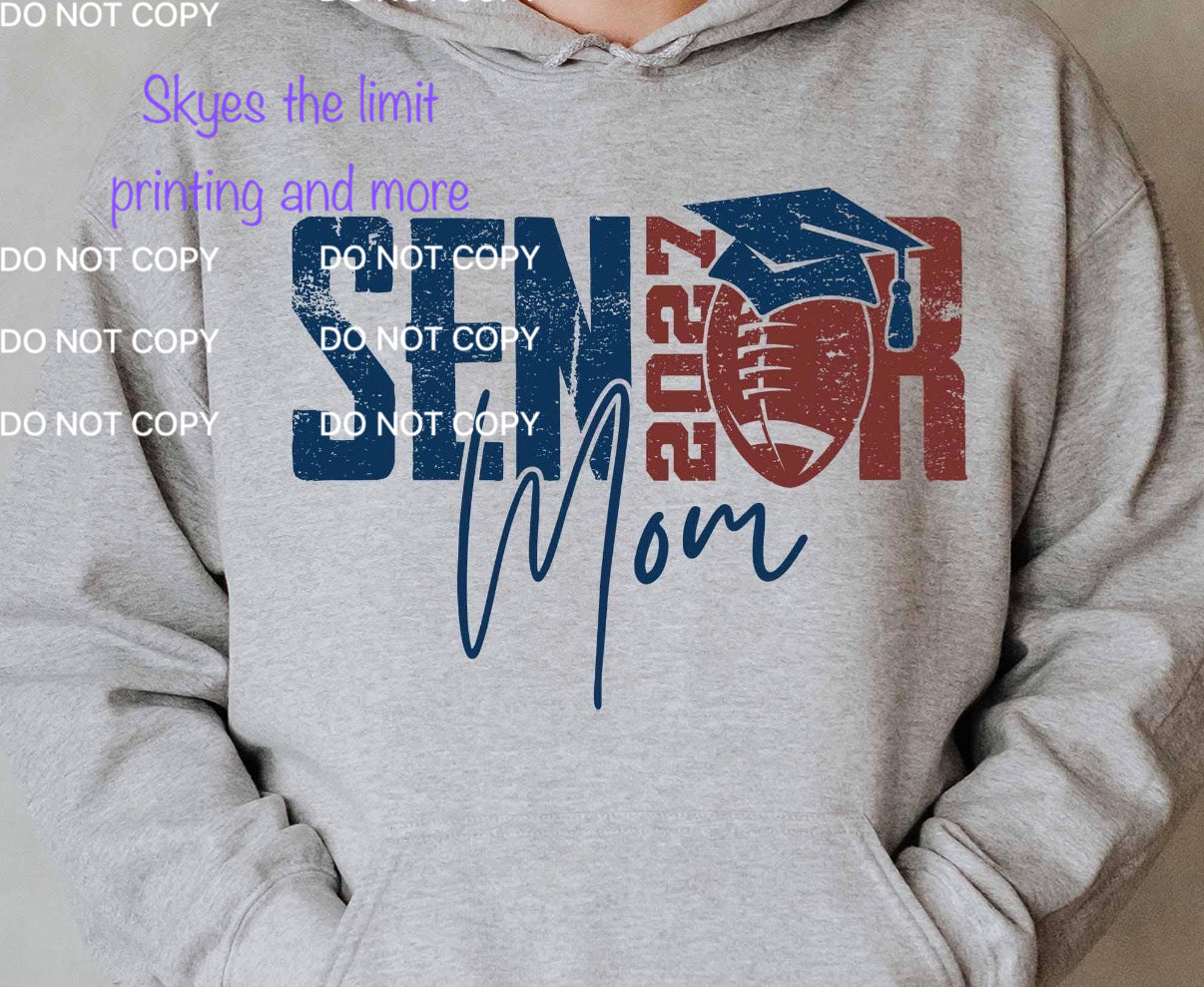 Football SENIOR Mom (RED NAVY)