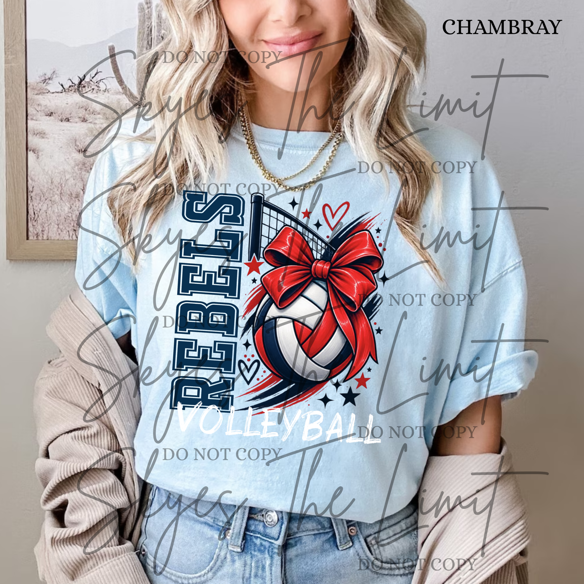 Rebels volleyball comfort color shirt