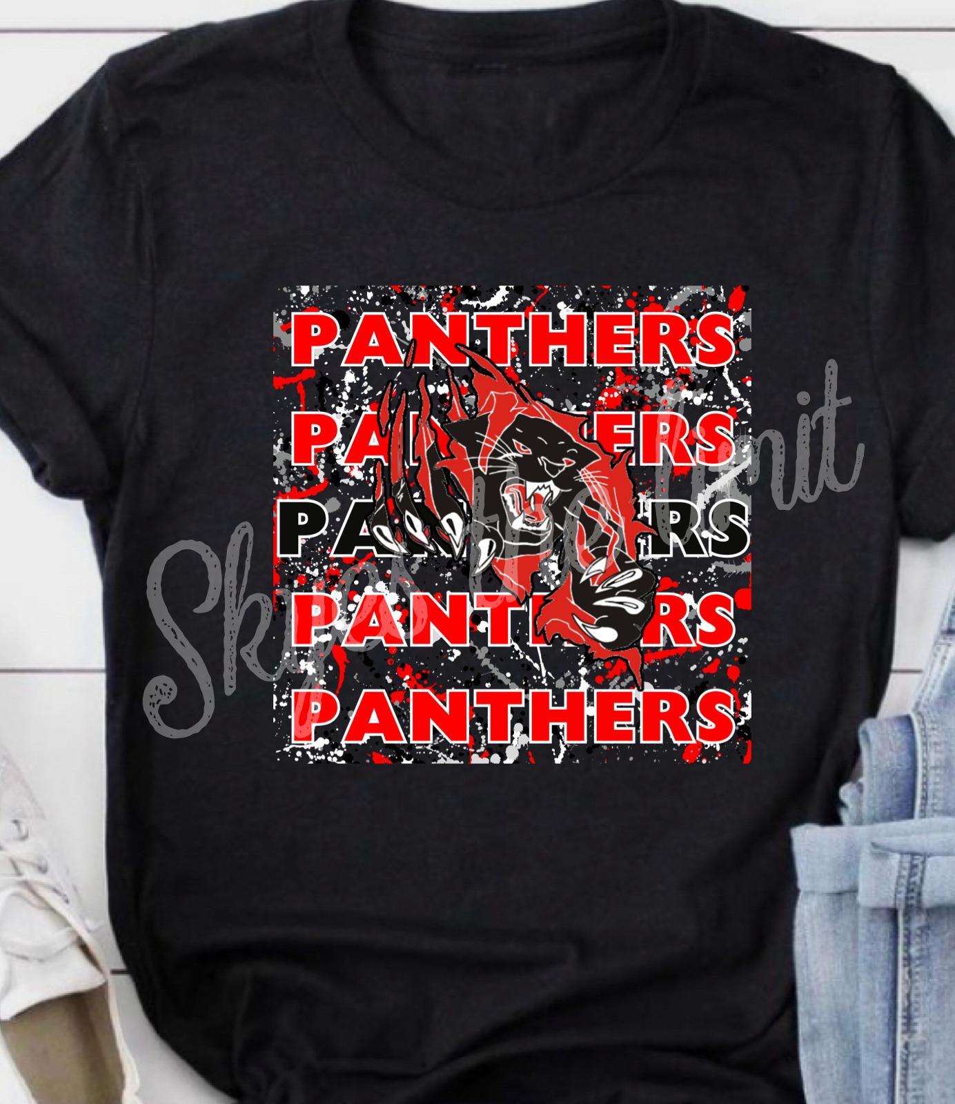 Paint splatter school mascot gear