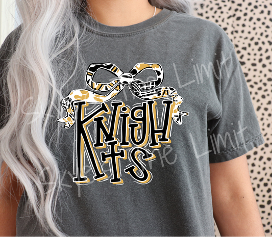 Comfort Color School mascot bow T-Shirt
