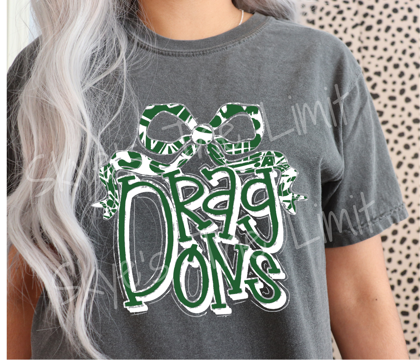 Comfort Color School mascot bow T-Shirt