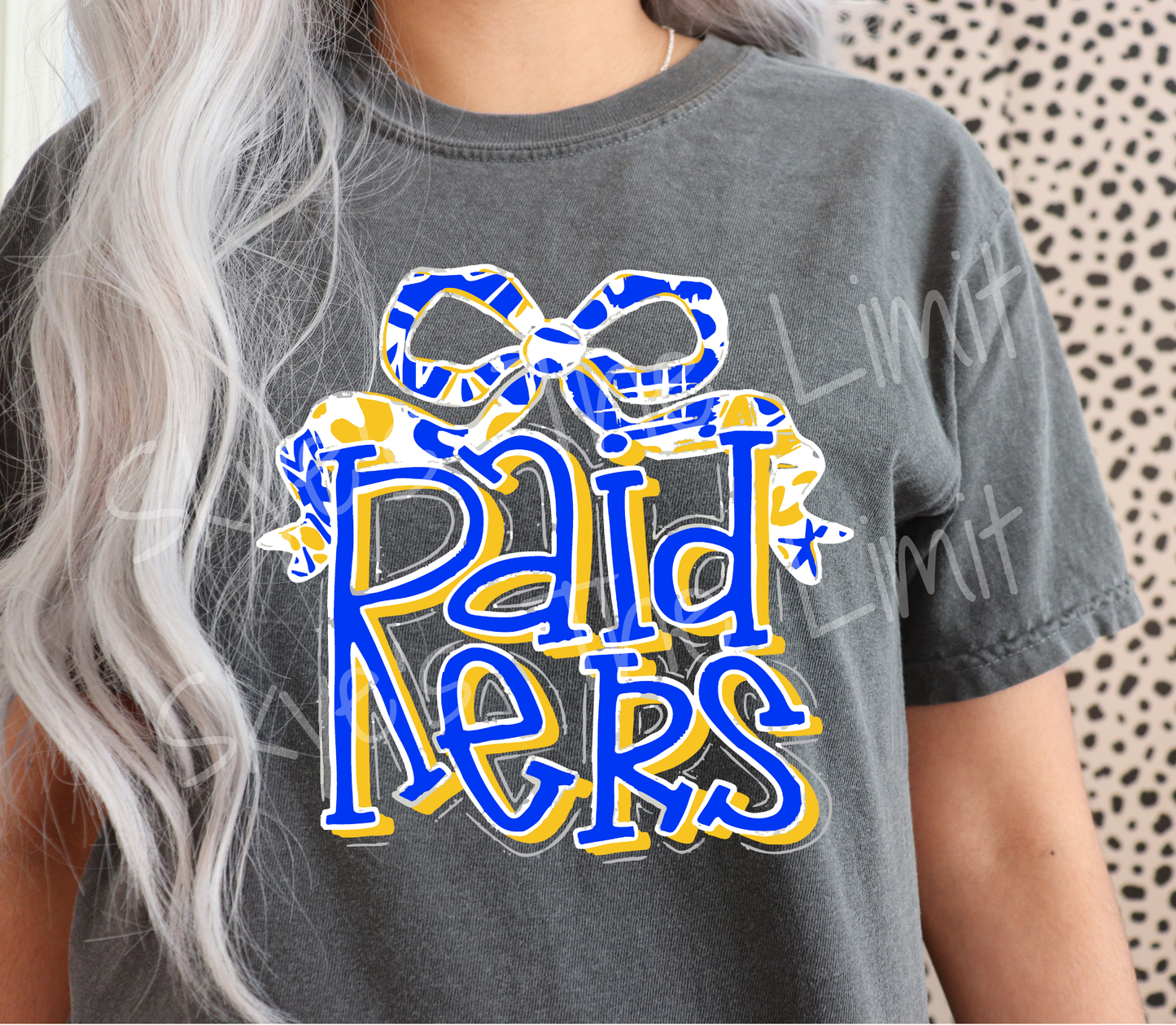Comfort Color School mascot bow T-Shirt