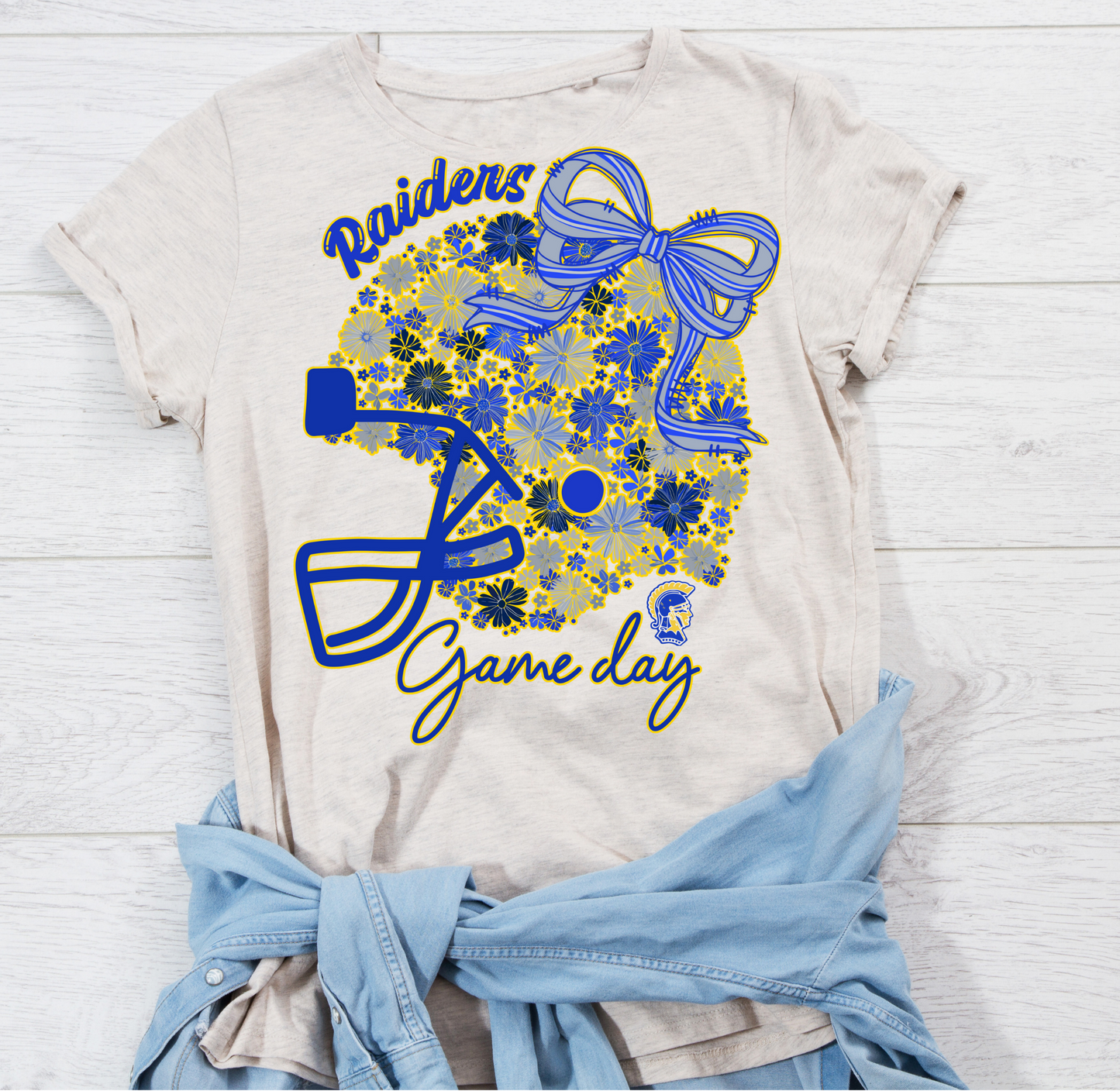 Comfort Color School Mascot football floral design
