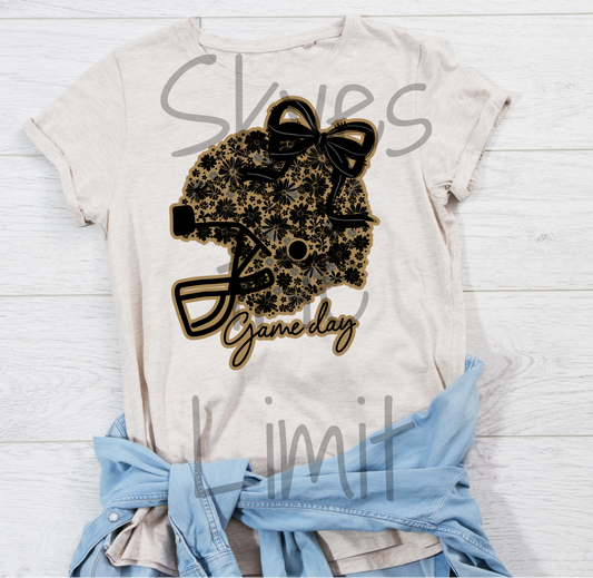 Comfort Color School football floral design (Adults)