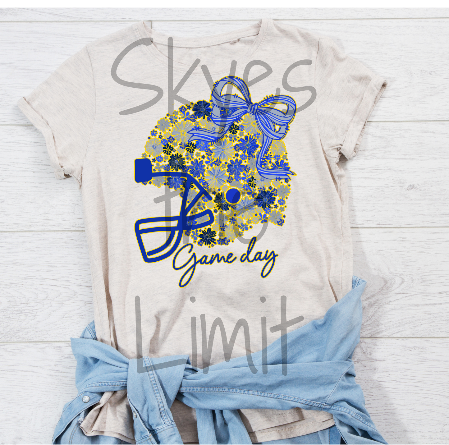Comfort Color School football floral design (Adults)