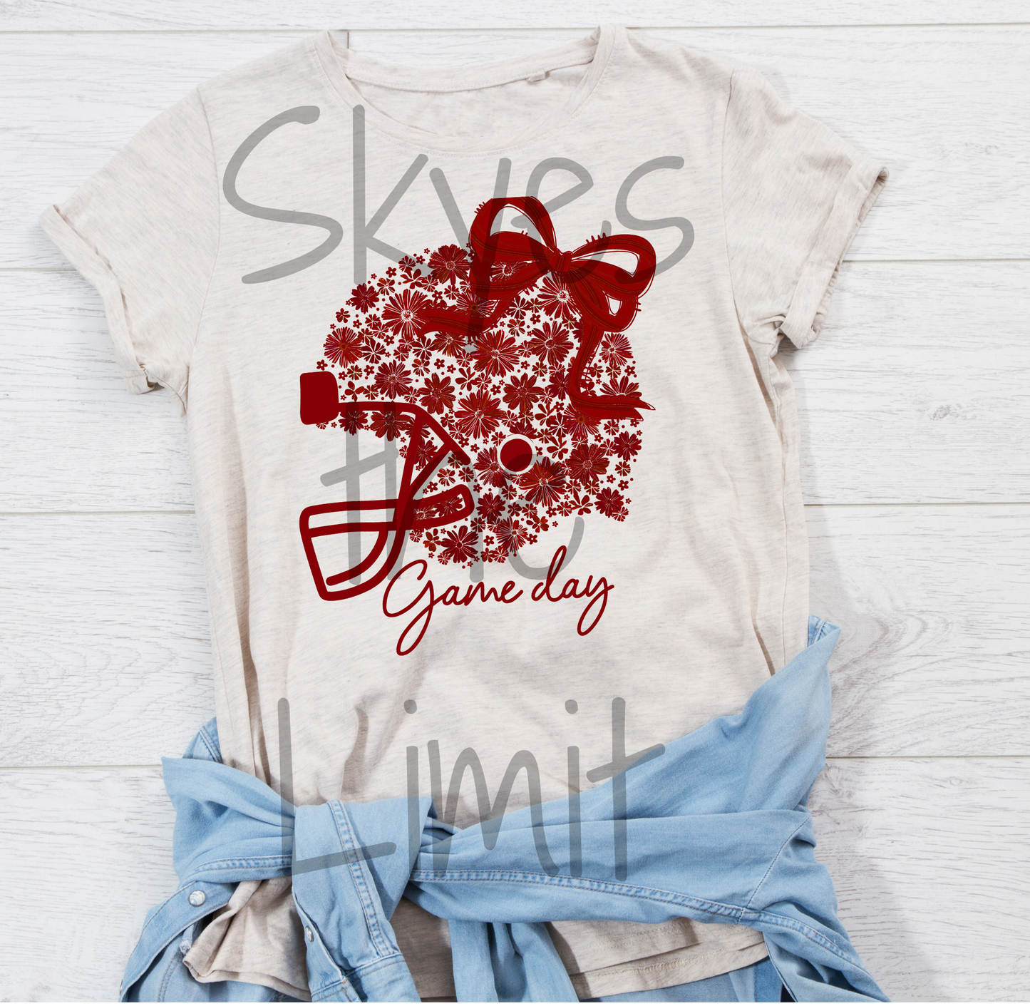 Comfort Color School football floral design (Adults)